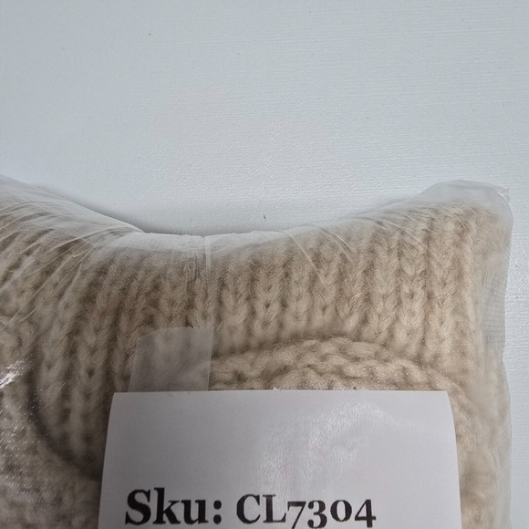 NSF Cable Knit Sweater Womens Medium Beige Alpaca Wool V‑Neck Hand Loomed - Picture 10 of 10